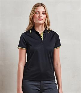 Premier Ladies Contrast Coolchecker Polo Shirt